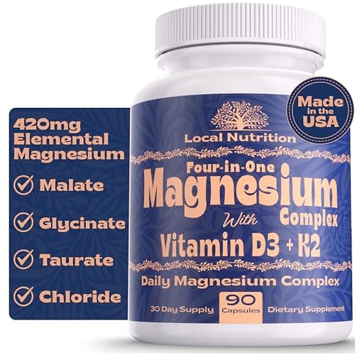 Magnesium Complex 420mg with Vitamin D3 K2 - Four Bioavailable…