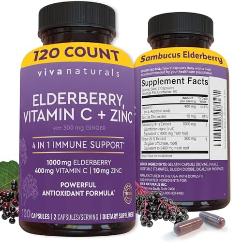 Viva Naturals Elderberry with Vitamin C and Zinc