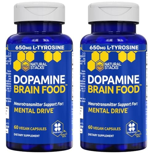 NATURAL STACKS Dopamine Brain Food - 650mg L-Tyrosine…