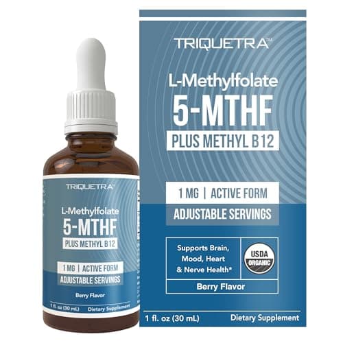 Organic Methyl Folate 1000 mcg + Methyl B12 Cofactor (300…