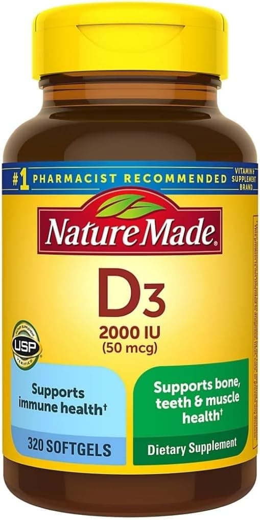 Nature Made Vitamin D3 2000iu 320 Ct. Soft Gels (Packaging May…