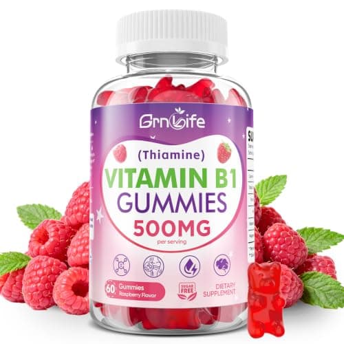 Vitamin B1 Gummies 500mg for Adults & Kids – High Potency…