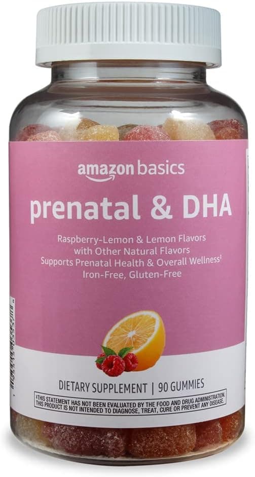 Amazon Basics Prenatal & DHA Gummy, 90 Count