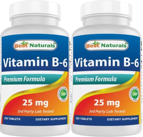 Best Naturals Vitamin B6 25mg 250 Tablets (250 Count (Pack…