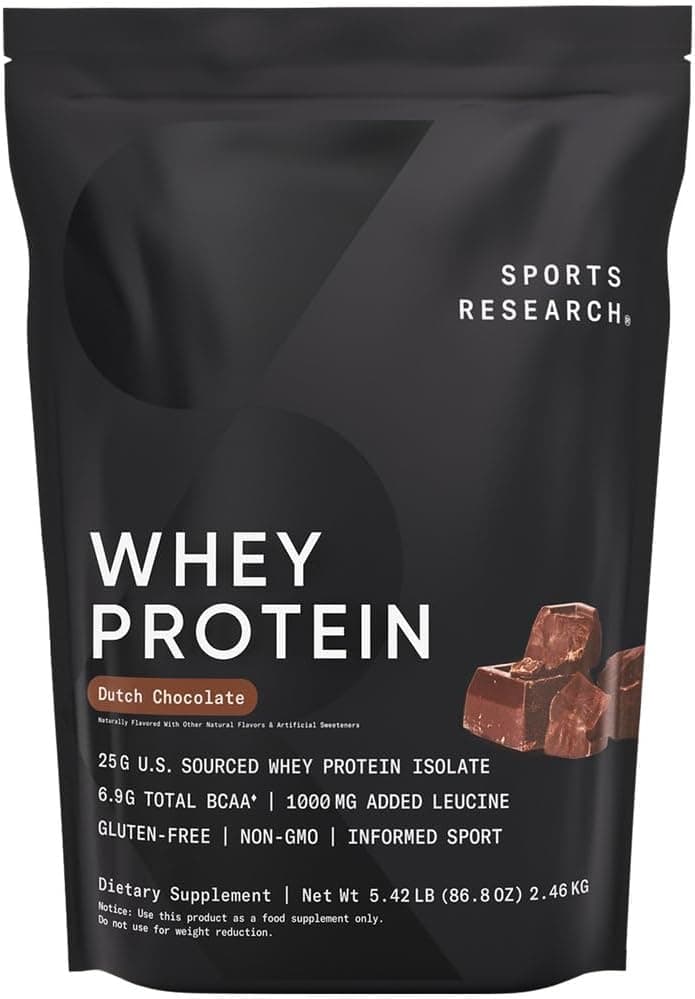 Sports Research Whey Protein Isolate Powder 25g per Serving…