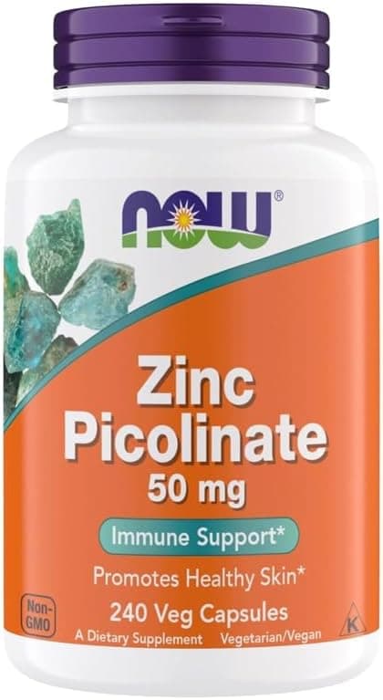 Now Supplements, Zinc Picolinate 50 mg, Supports Enzyme…