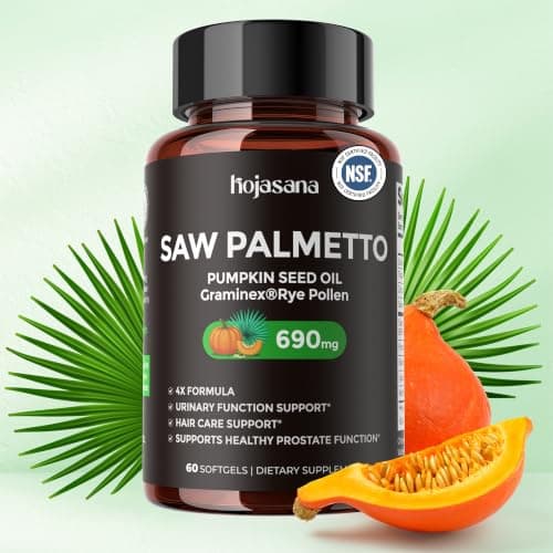 6-in-1 Saw Palmetto Prostate Health Supplement for Men Over 40…