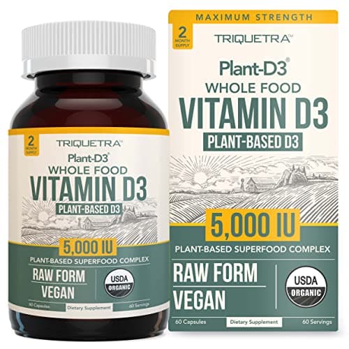 Organic Vitamin D3 5,000 IU - 100% Whole Food & Plant-Based…