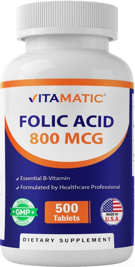 Vitamatic Folic Acid 800 mcg - 500 Vegetarian Tablets…