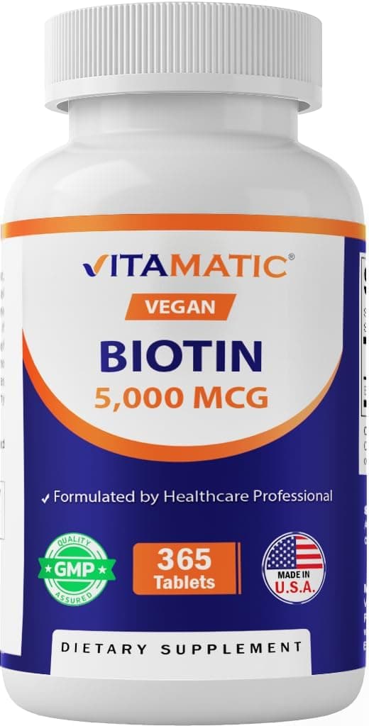 Vitamatic Biotin 5000mcg (5 mg) for Stronger Hair