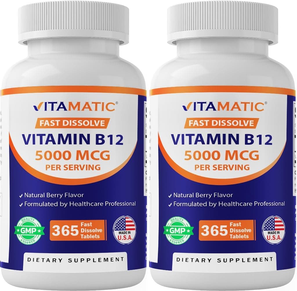 Vitamatic Vitamin B12 5000 mcg – 365 Fast Dissolve Tablets…