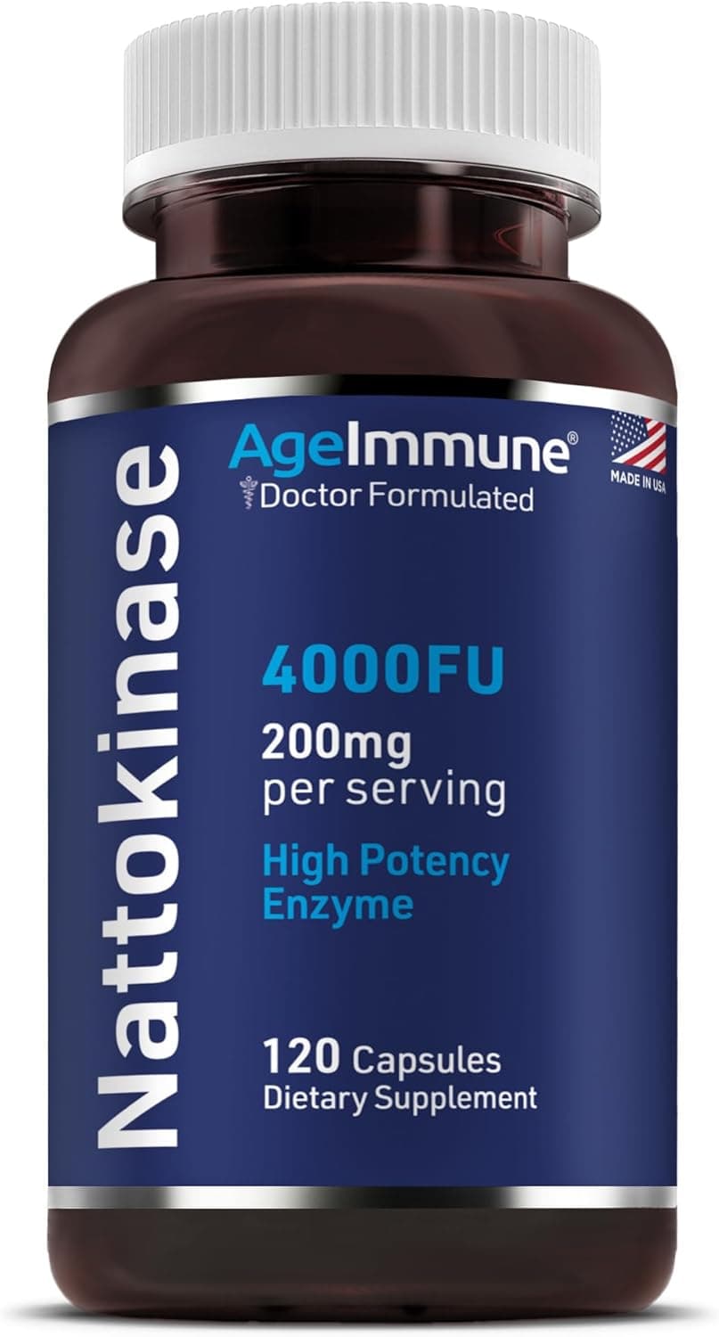 AgeImmune Nattokinase Supplement 4000 FU 200mg - Enzyme…
