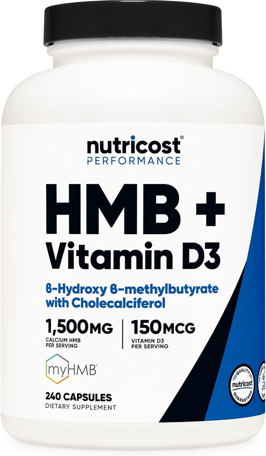 HMB (1500mg) and Vitamin D3 (6000 IU) Supplement - 240…
