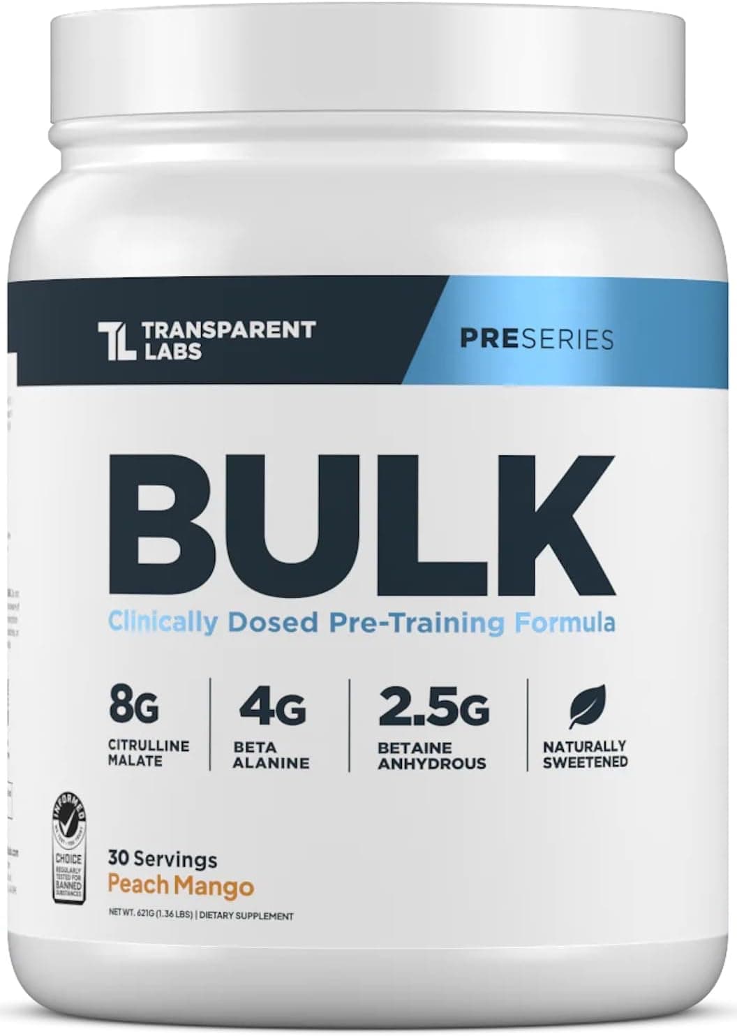 Transparent Labs Bulk Pre Workout Powder - Naturally Sweetened…
