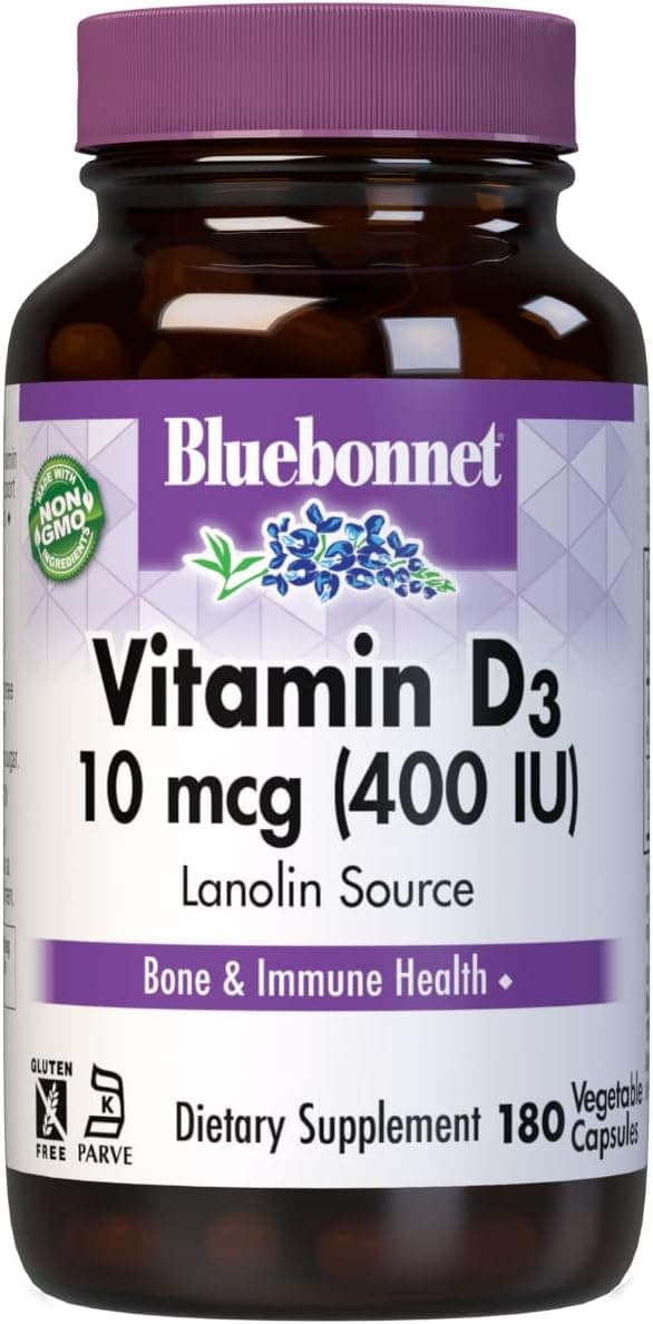 Bluebonnet Nutrition Vitamin D3 400 IU Vegetable Capsule