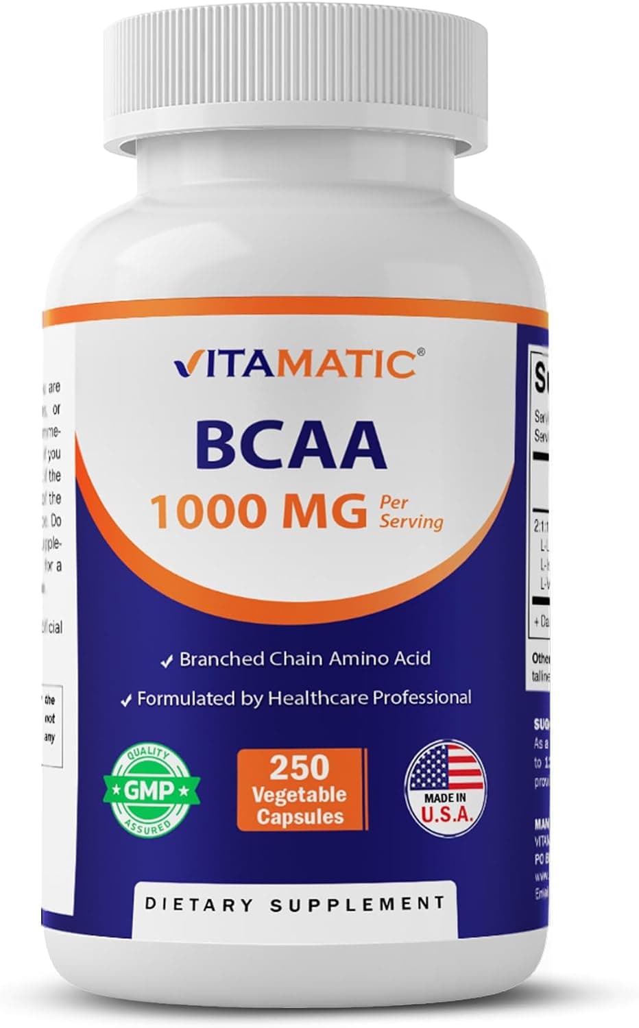 Vitamatic BCAA 1000 mg Per Serving (2:1:1) | 250 Veg Capsules…
