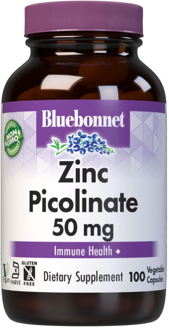 Bluebonnet Nutrition Zinc Picolinate 50 mg Vegetable Capsules