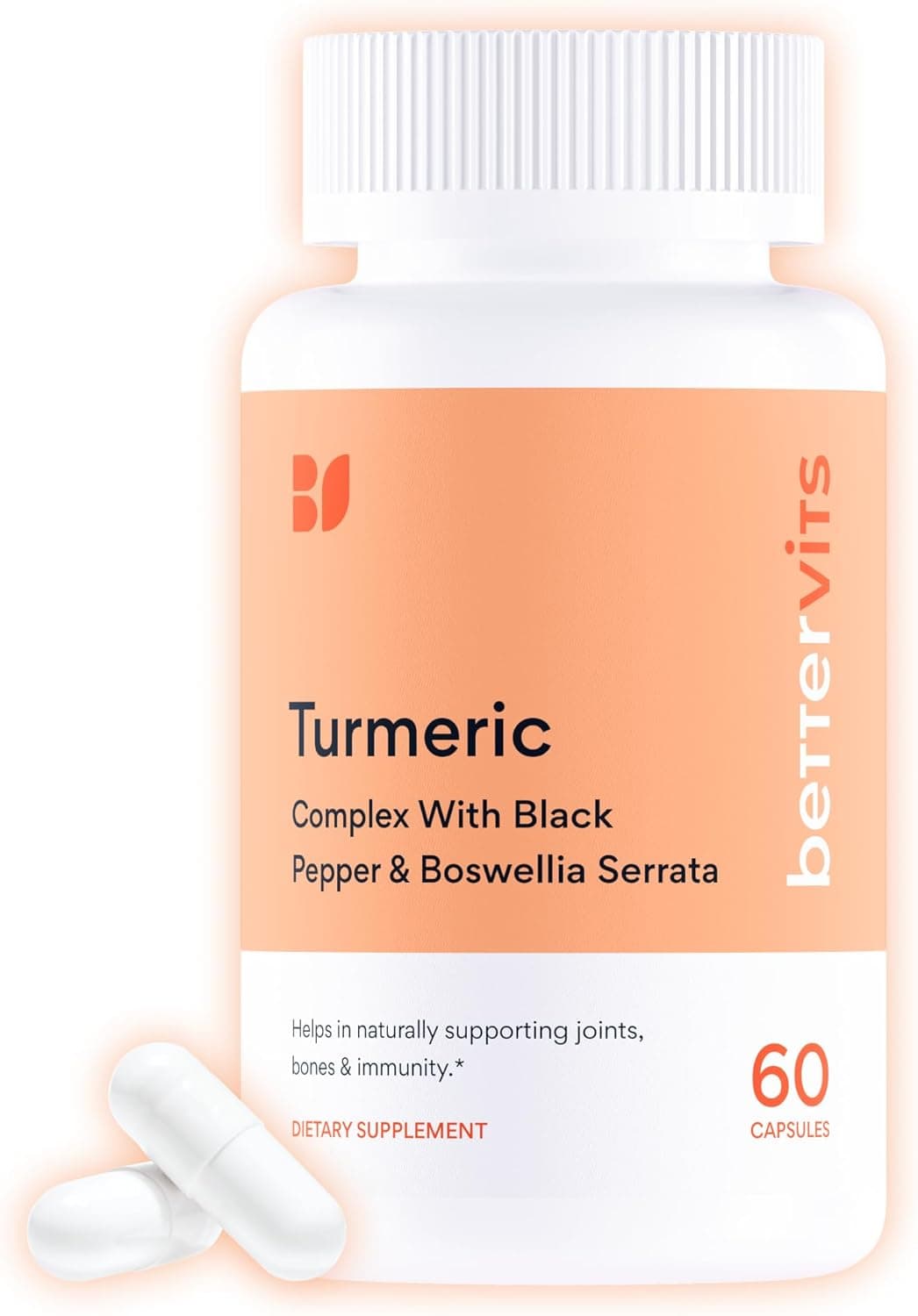 Bettervits Turmeric Curcumin Supplement with Black Pepper…
