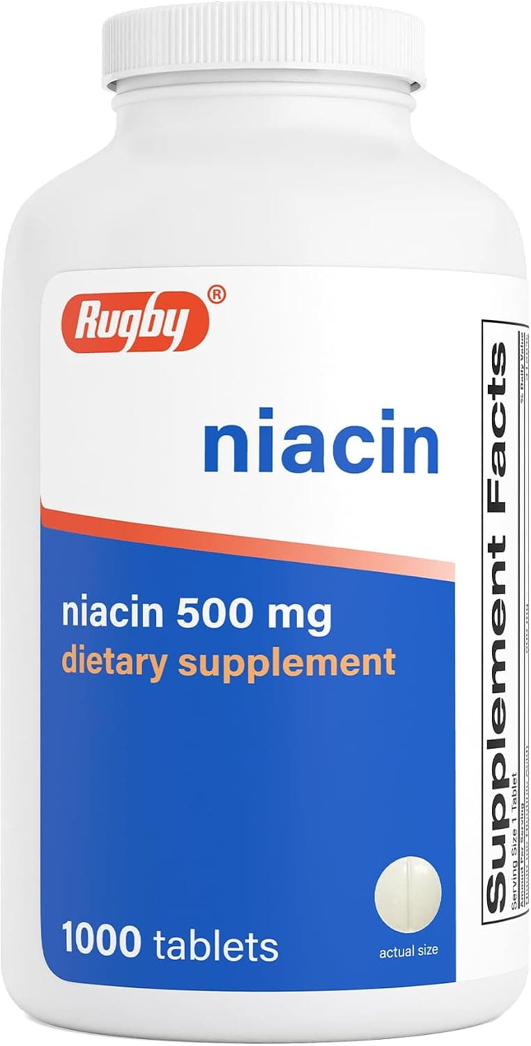 Rugby Niacin 500mg - Vitamin B3 Supplement for Men and Women…