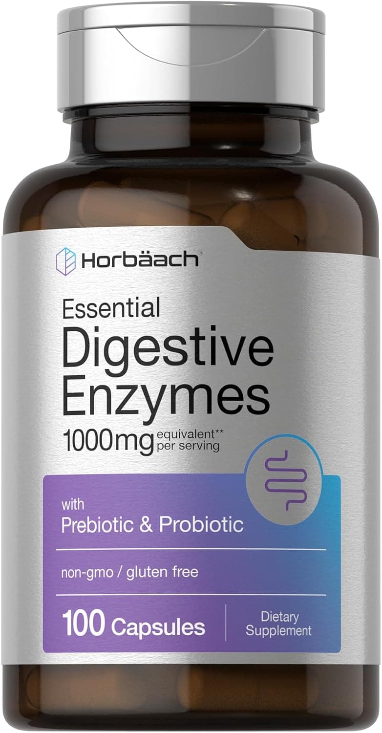 Horbäach Essential Digestive Enzymes | 100 Capsules | Enzyme…