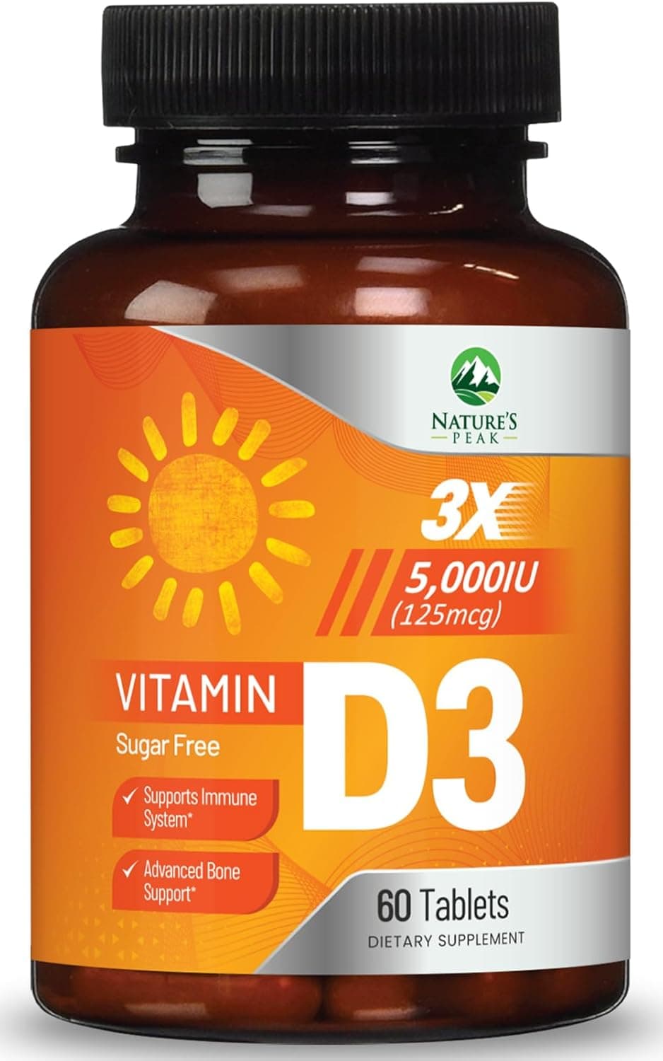 Vitamin D3 5000iu (125 mcg) Per Serving - 3X Strength Immune…