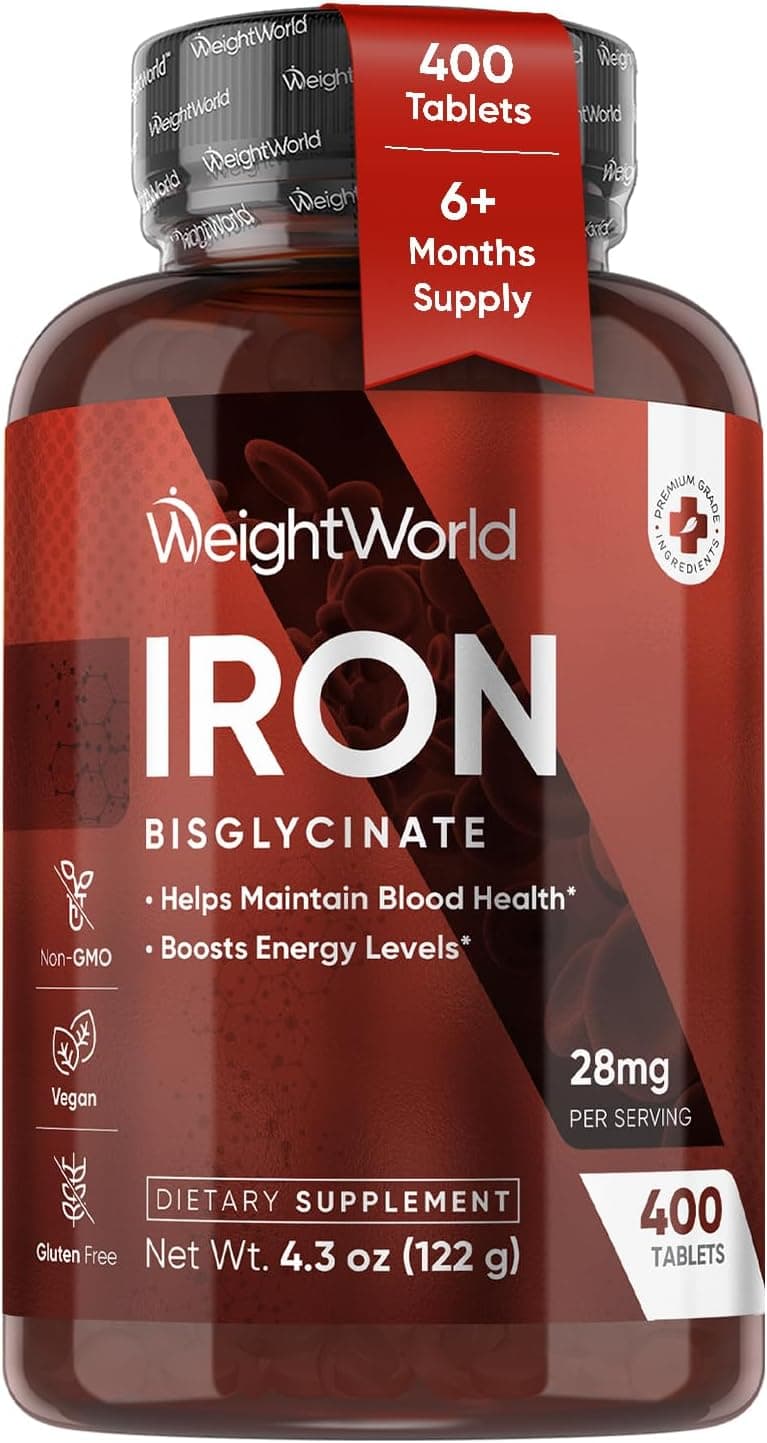 WeightWorld Iron Bisglycinate 28mg - Blood Health & Boosts…