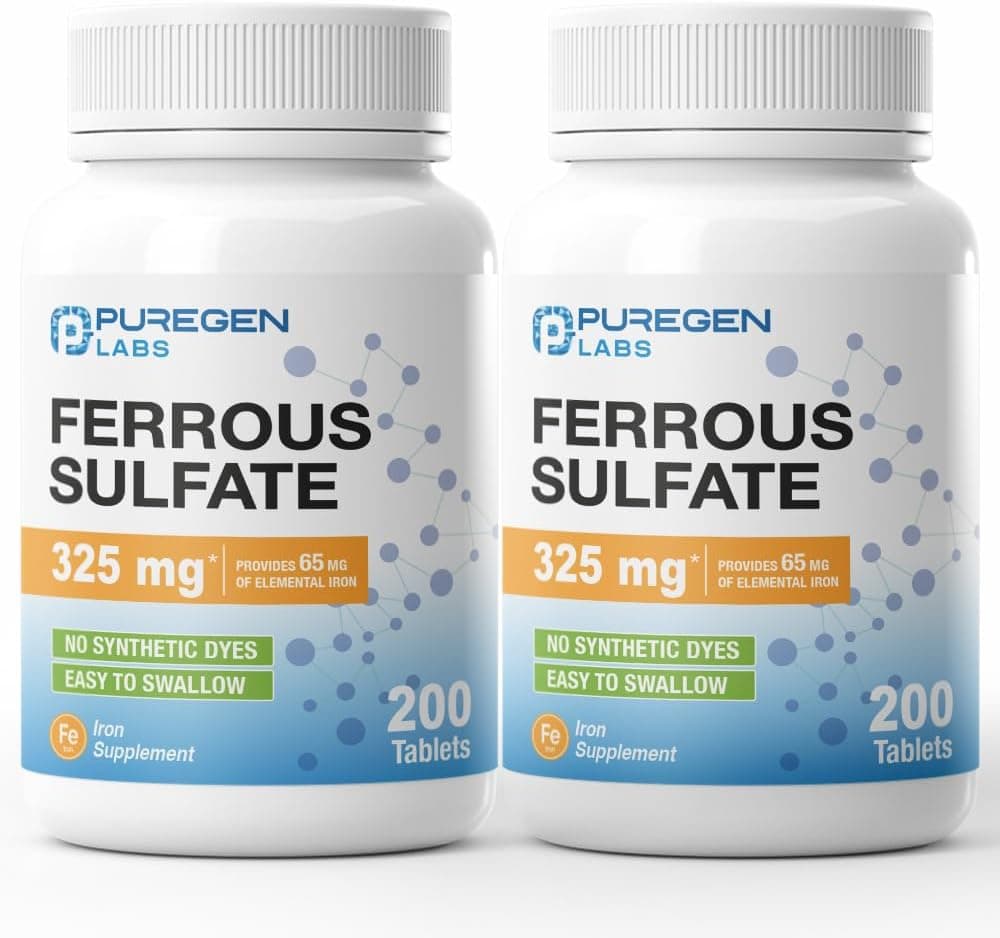 Puregen Labs Iron 65mg - High Potency Iron Supplement | No…