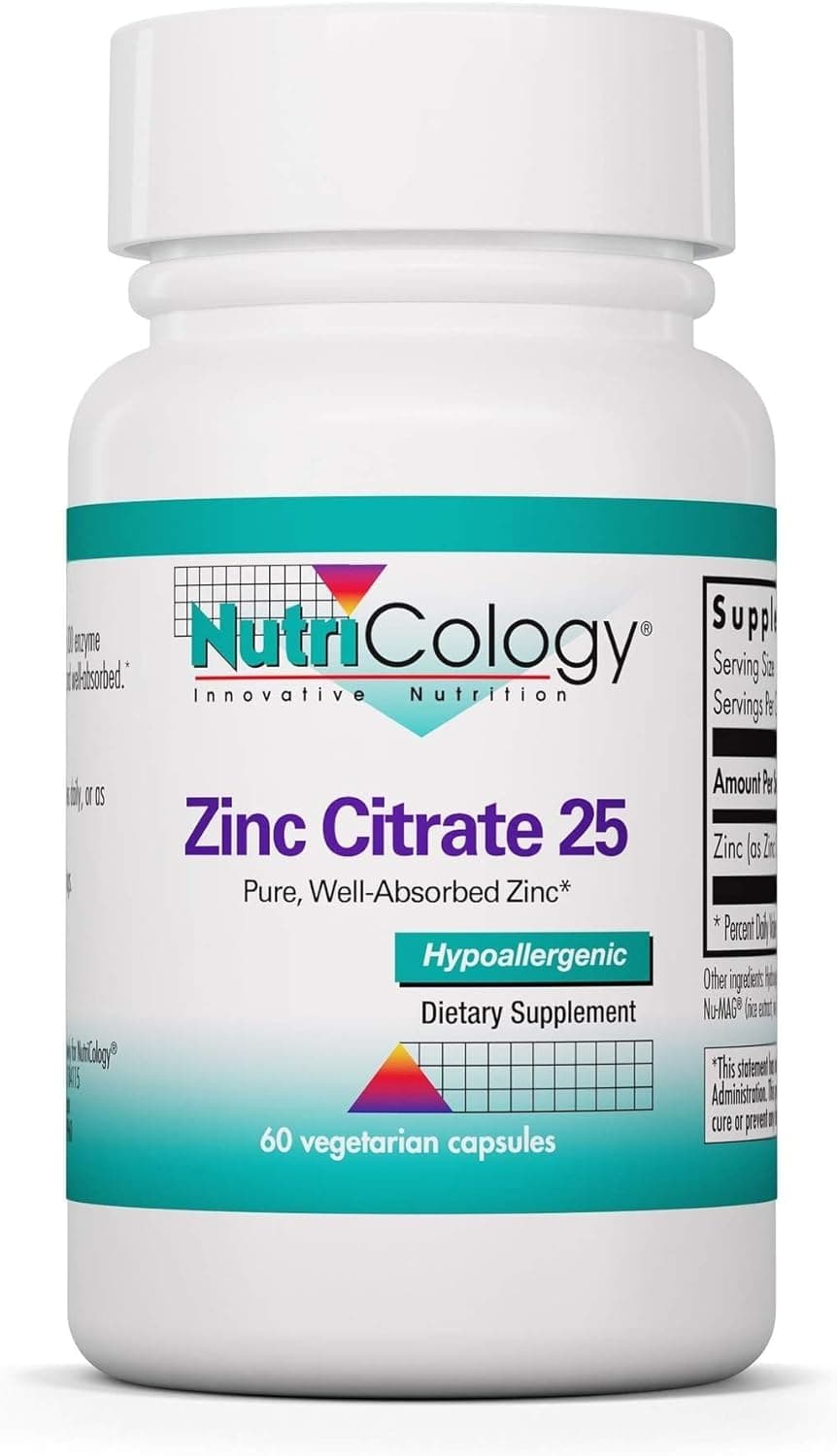 NutriCology Zinc Citrate - Delivers 25 mg Zinc Citrate…