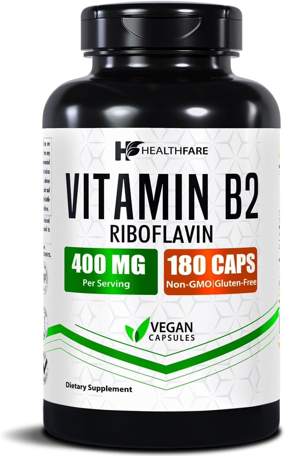 Healthfare Vitamin B2 Riboflavin 400mg | 180 Vegan Capsules…