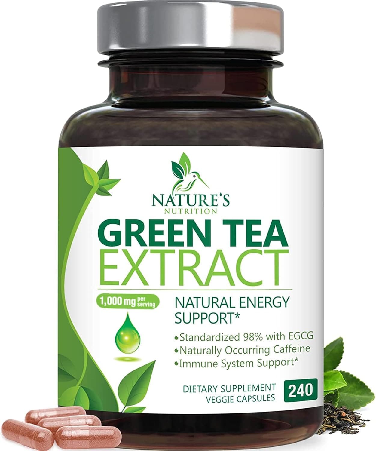 Green Tea Extract Capsules - 3X Strength Green Tea Extract…