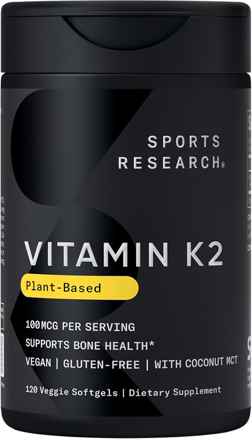 Sports Research® Vitamin K2 as MK-7 100mcg with Coconut MCT…