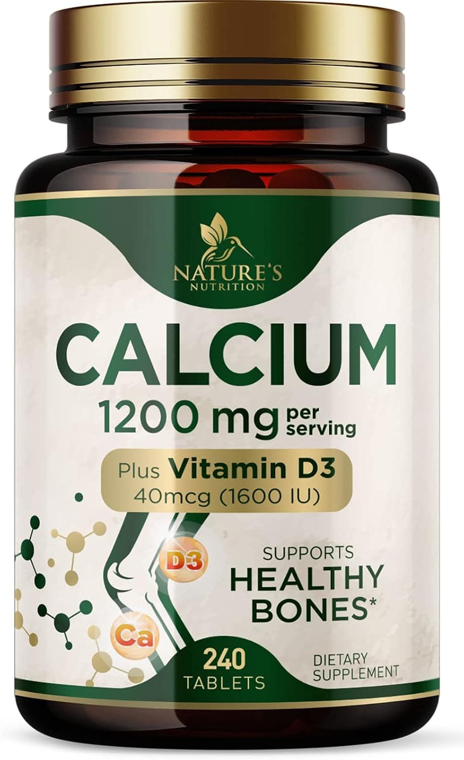 Calcium 1200 mg with Vitamin D3 - Per Serving - Bone Health…