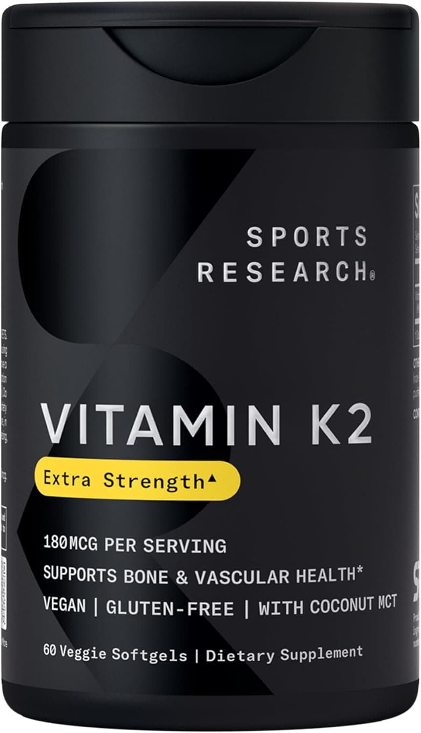 Sports Research® Extra Strength Vitamin K2 as MK-7 180mcg…