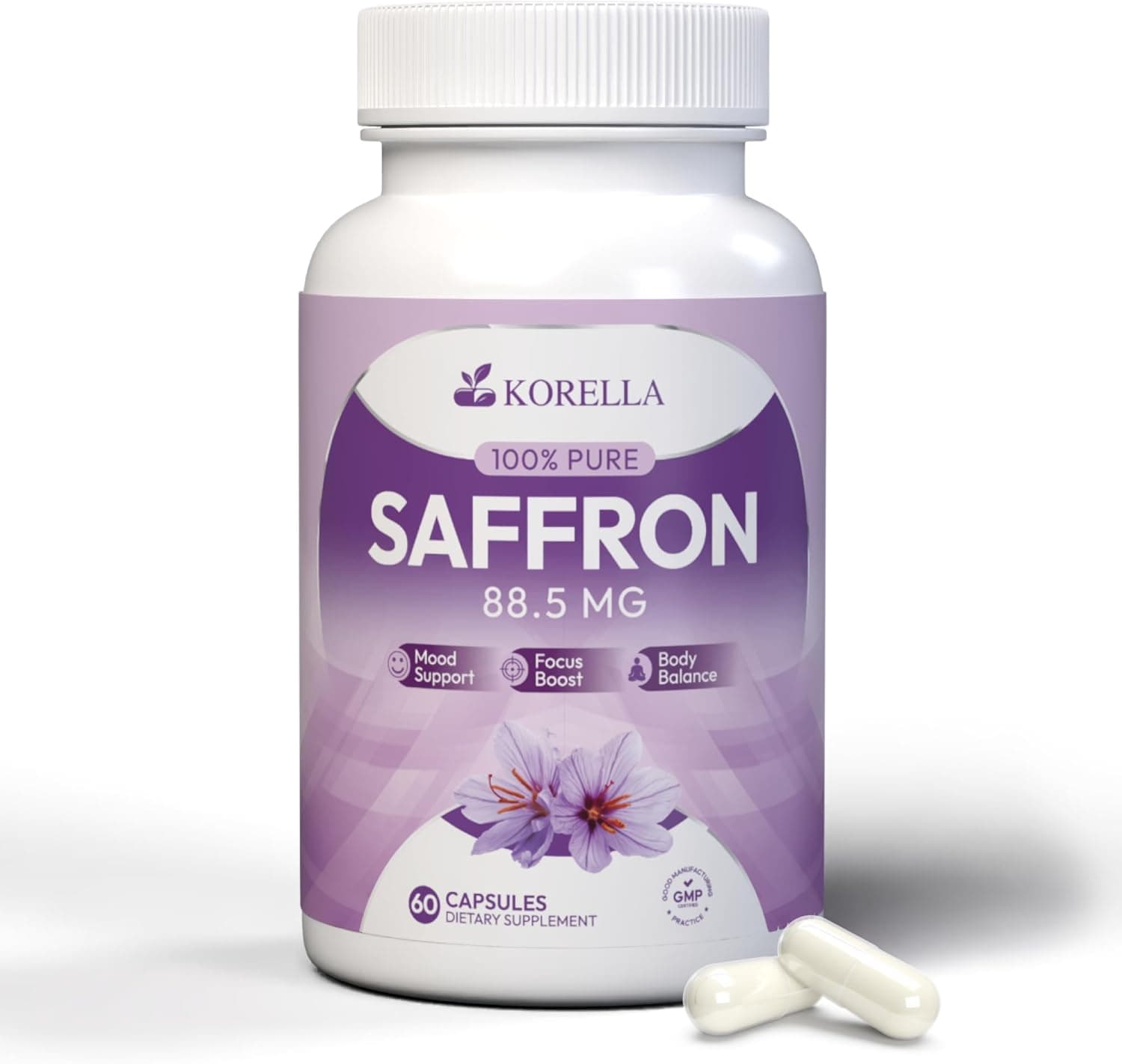 KORELLA Saffron Supplement 88.5 mg – Pure Saffron Extract…