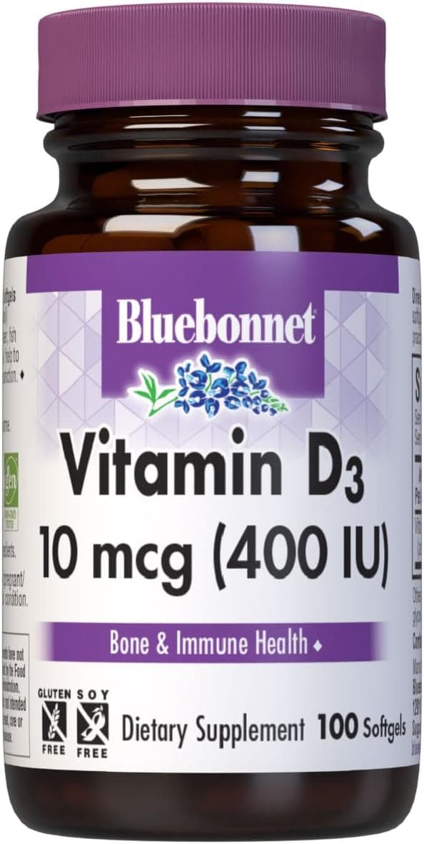 Bluebonnet Nutrition Vitamin D3 400 IU Softgels