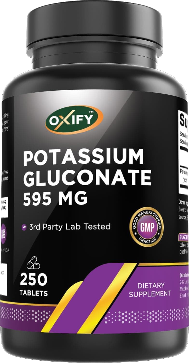 Oxify Potassium Gluconate 595 mg | 250 Tablets | Gluten-Free