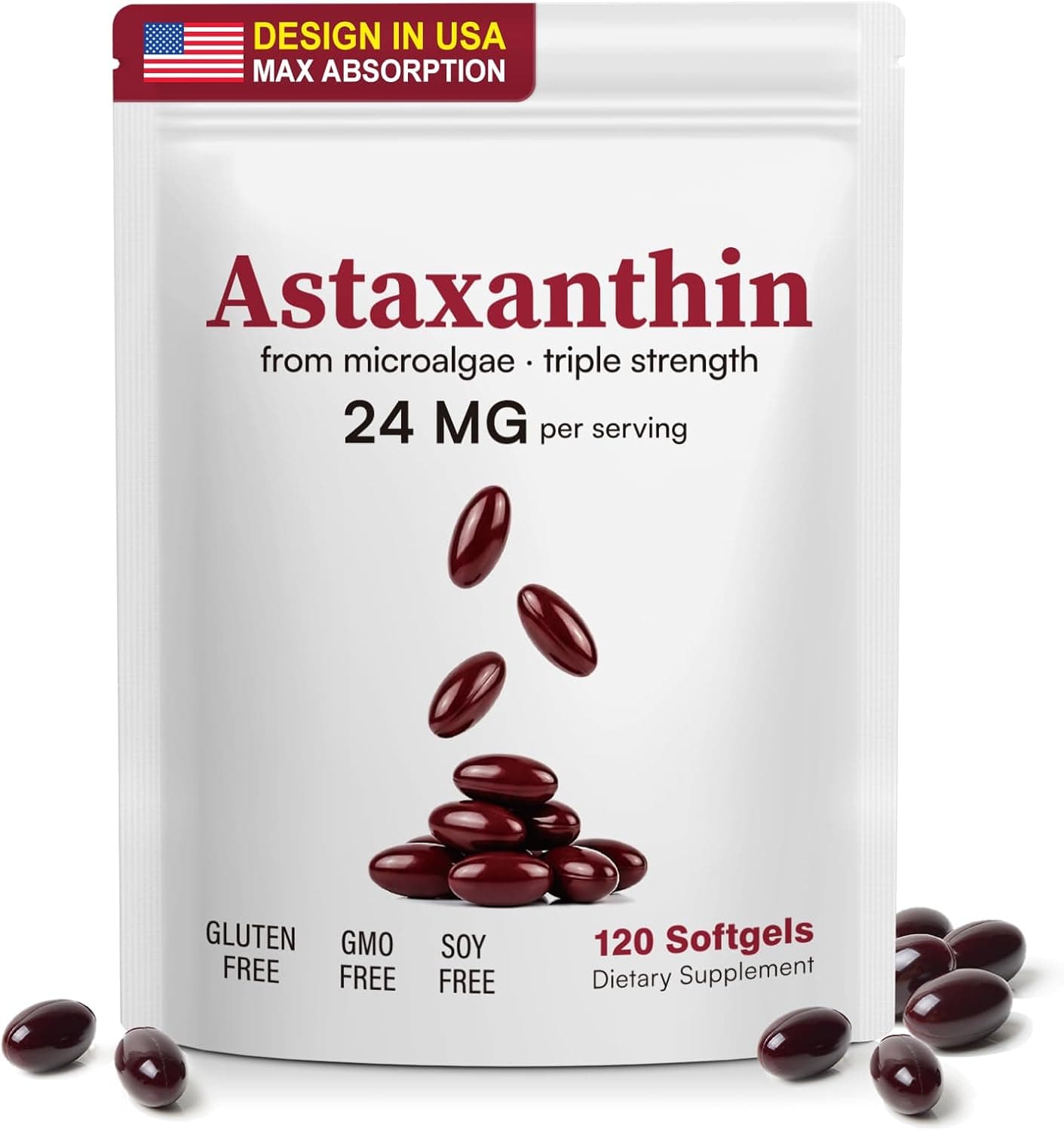 Astaxanthin Supplements 24mg | 120 Softgels | Natural…