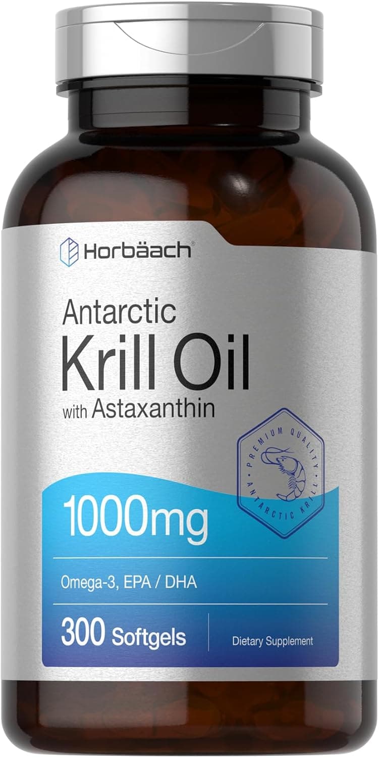 Horbäach Antarctic Krill Oil 1000mg Softgels | 300 Count…