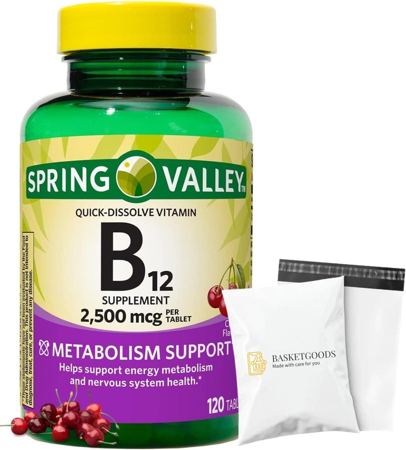 Spring Valley Vitamin B12 2500 mcg Quick-Dissolve Tablets…