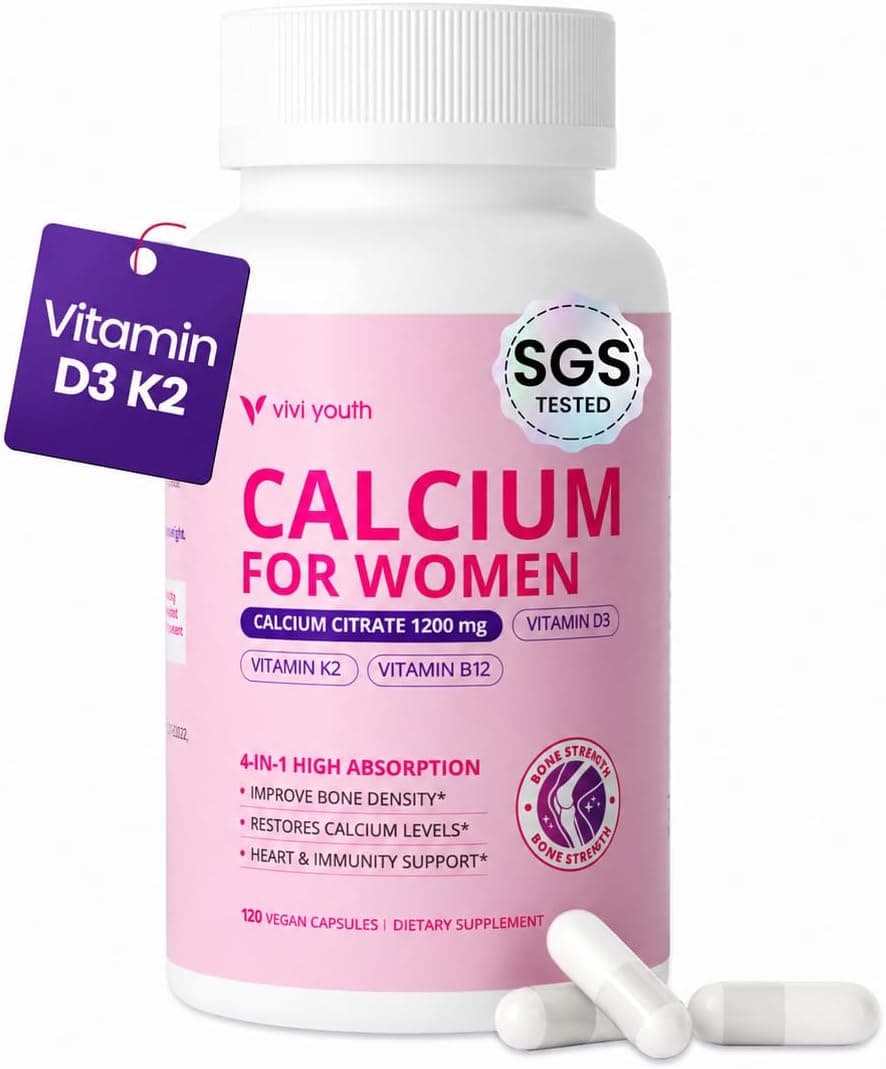 Calcium Supplements for Women - 4-In-1 Calcium Citrate 1200 mg…