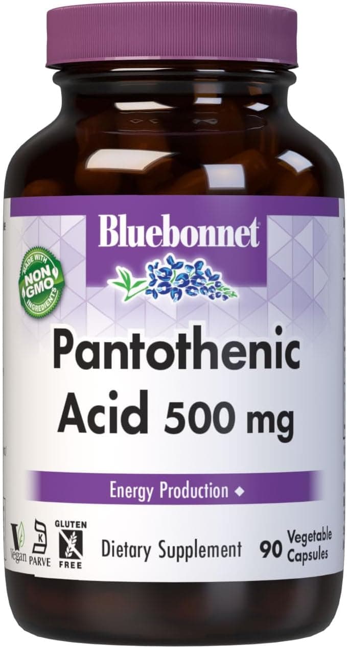 Bluebonnet Pantothenic Acid 500 mg Vegetable Capsules