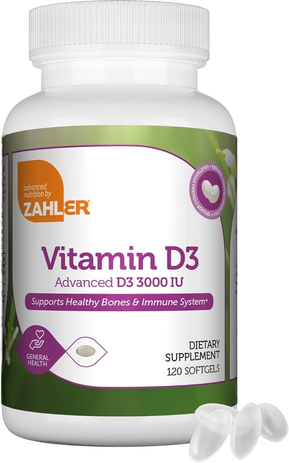 Zahler - Advanced Vitamin D3 3000 IU Softgels (120 Count)…
