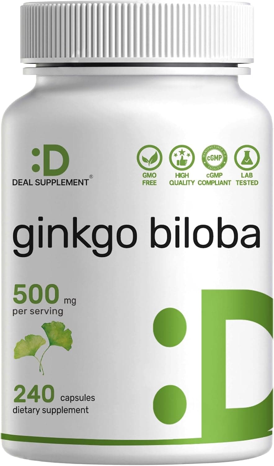 DEAL SUPPLEMENT Ginkgo Biloba 500mg Per Serving