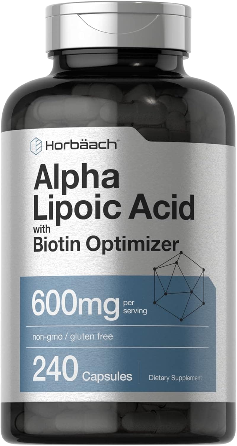 Horbäach Alpha Lipoic Acid 600mg | 240 Capsules | with Biotin…