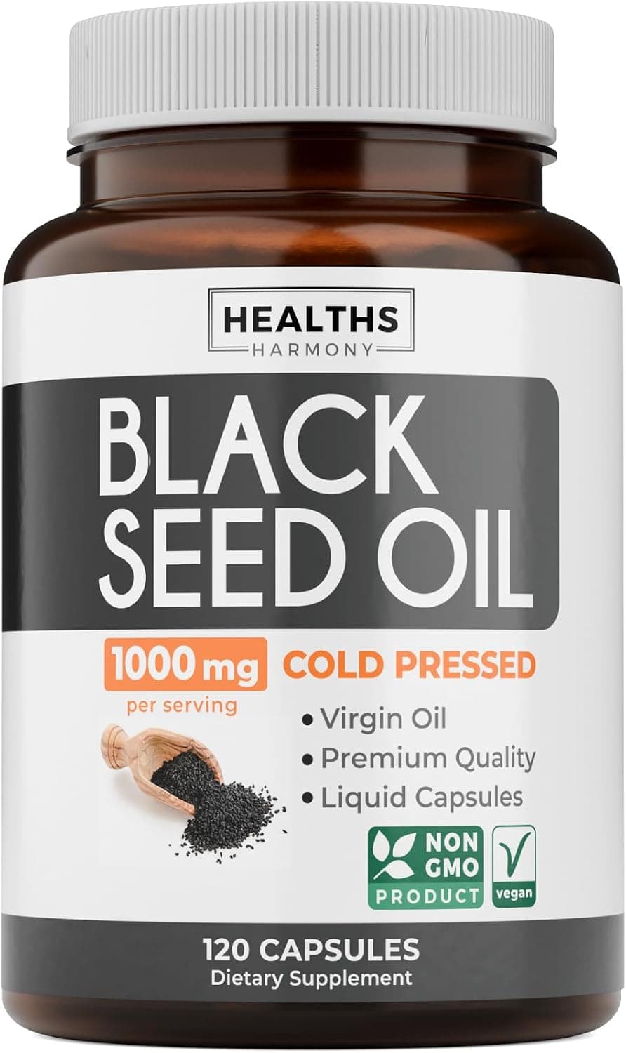 Black Seed Oil - 120 Softgel Capsules Skin Health (Non-GMO…
