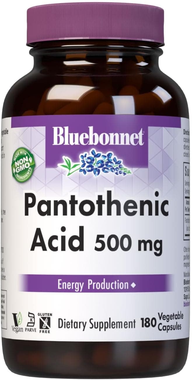 Bluebonnet Pantothenic Acid 500 mg Vegetable Capsules