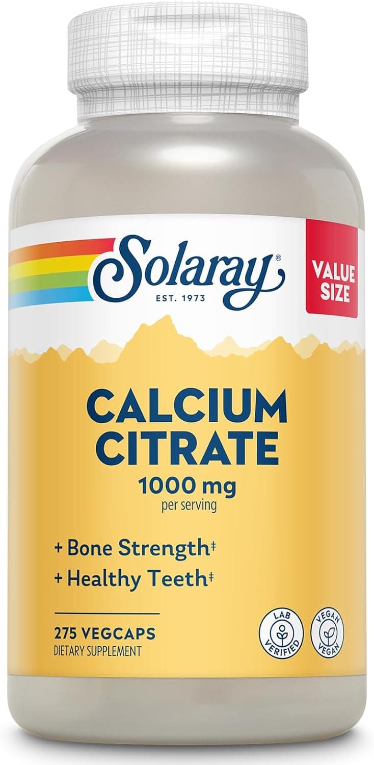 Solaray Calcium Citrate 1000mg - Chelated Calcium Supplement…