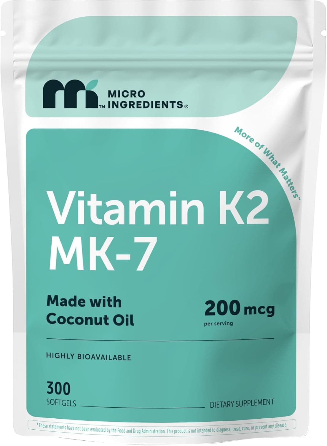 Micro Ingredients Vitamin K2 MK-7 200 mcg Per Serving