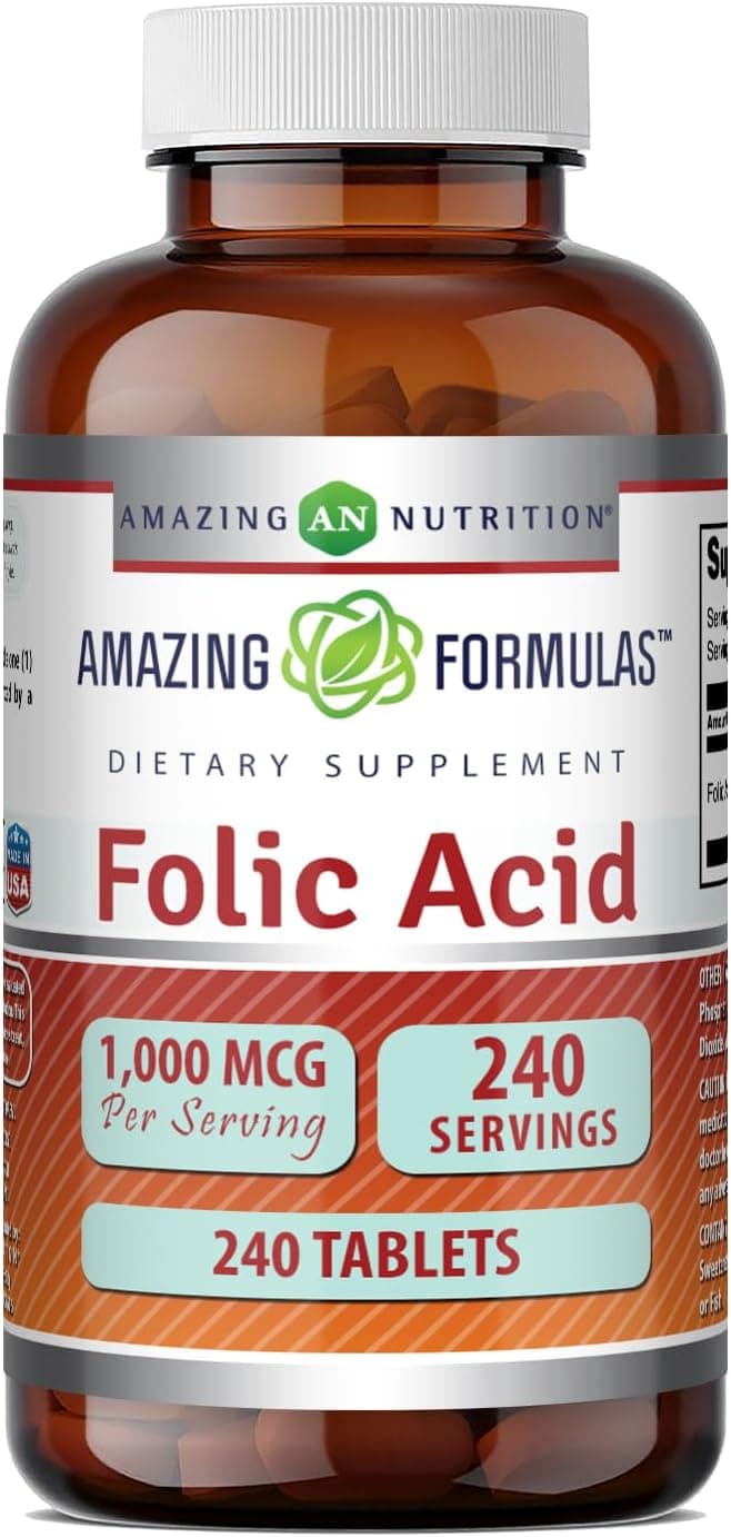 Amazing Formulas Folic Acid 1000 Mcg (1 Mg) | 240 Tablets…