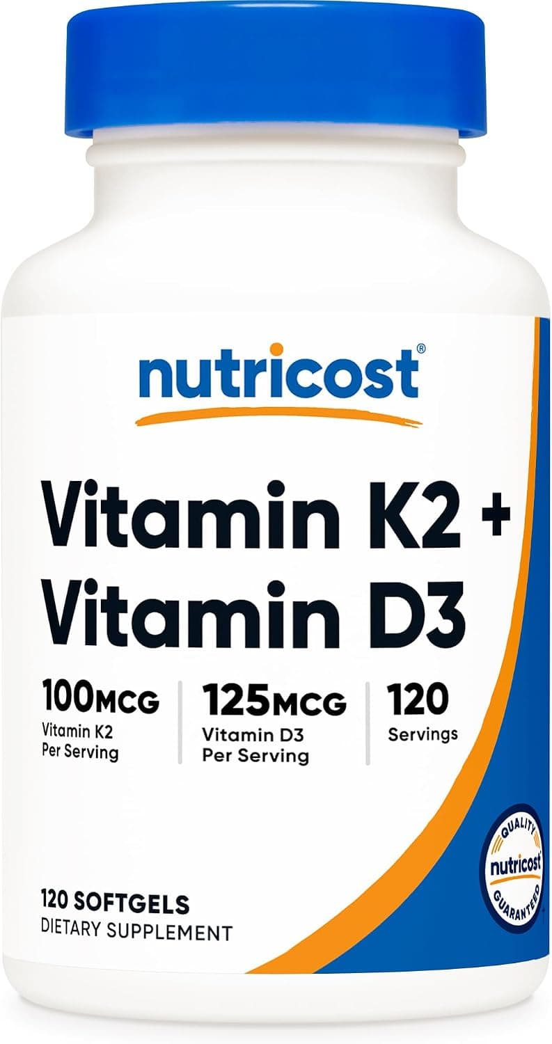 Nutricost Vitamin D3 + K2 (5000 IU D3 / 100mcg MK7)
